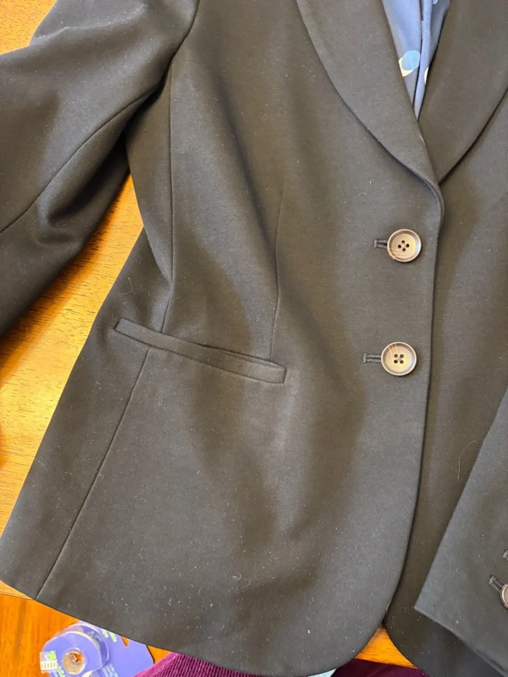 Boden Black Tailored Women's Blazer with Polka Dot Lining size 12 NWOT